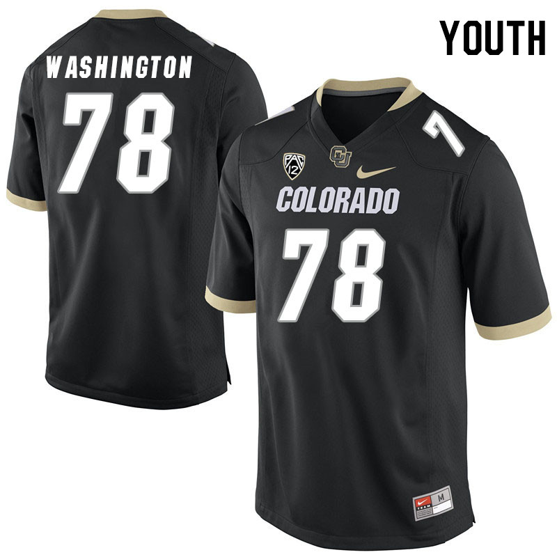 Youth #78 Savion Washington Colorado Buffaloes College Football Jerseys Stitched Sale-Black - Click Image to Close